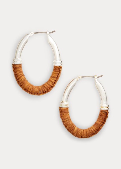 Women's Ralph Lauren Raffia Hoop Earrings | 241687XVT